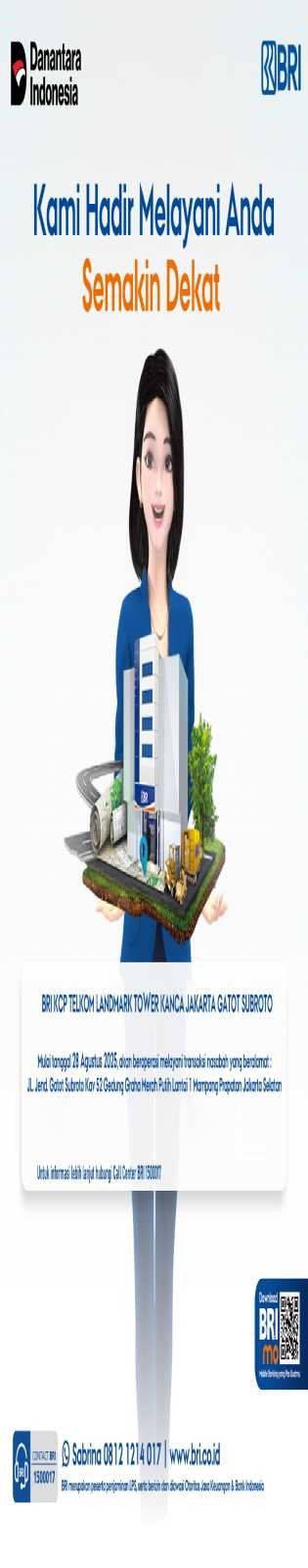 BRI KCP Telkom Landmark Tower Pindah ke Gedung Graha Merah Putih, Layanan Tetap Optimal
