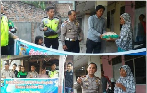 Terima Paket Sembako, Ini Kado Doa Warga Duri Untuk Polantas Polres Bengkalis pada HUT ke-61