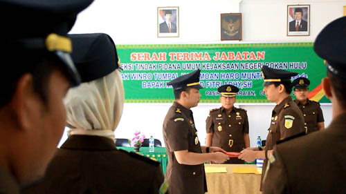 M. Fitri Adhy Gantikan Winro Sebagai Kasi Pidum Kejari Rohul 