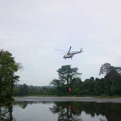 Hutan Lindung Bukit Suligi Membara, Api Mendekati Mess Balai Diklat, 2 Helikopter Dikerahkan