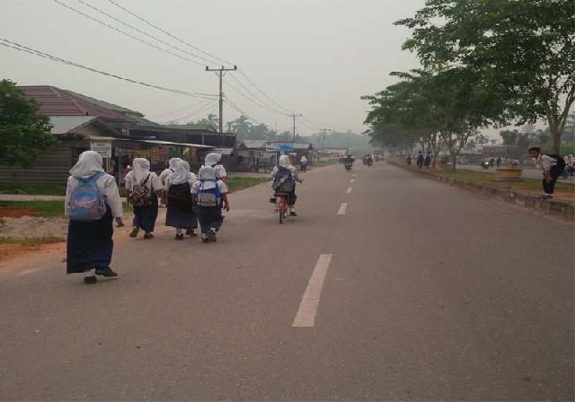 Kota Bagansiapiapi Kembali Diselimuti Kabut Asap