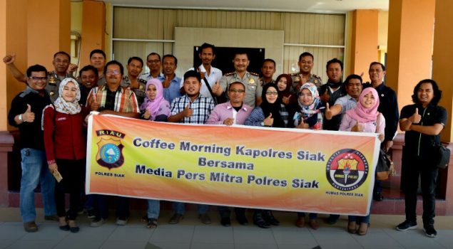 Eratkan Silaturahmi, Kapolres Siak Coffee Morning dengan Wartawan 