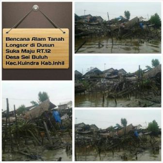 Longsor di Sungai Buluh, Inhil Ambrukkan Dua Rumah 