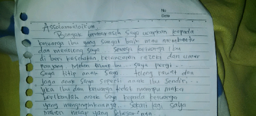 Tinggalkan Bayi di Rumah Kontrakan, Ini Isi Surat yang Ditulis Ibunya 