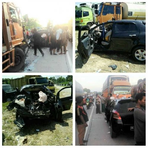 3 Orang Tewas Terjepit, Begini Kondisi Mobil Yaris Pembawa 3 Kg Sabu Usai Tabrak Fuso di Minas Barat