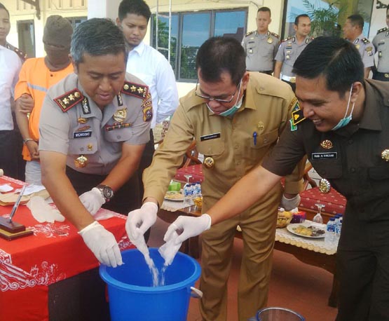 Narkoba Serharga Ratusan Juta Rupiah Dimusnahkan Aparat di Bengkalis