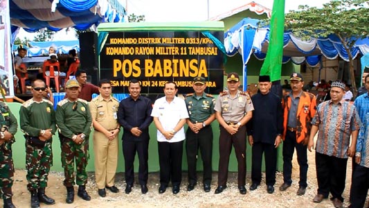 Plt Bupati Rohul Resmikan Pos Babinsa di KM 24 Mahato