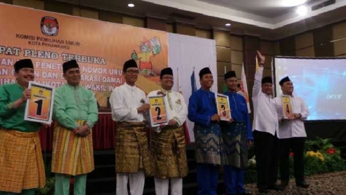 Berikut Nomor Urut Pasangan Calon Walikota dan Wakil Walikota Pekanbaru
