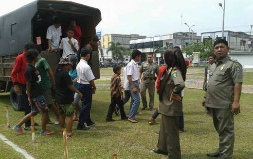 Main Biliar di Jam Sekolah, Belasan Pelajar Terjaring Razia Satpol PP Mandau