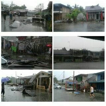 50 Rumah di Desa Tanjung Berulak, Kampar Porak Poranda Dihantam Puting Beliung 