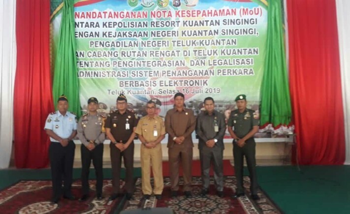 Empat Lembaga Hukum di Kuansing Teken MoU Penerapan e-ICJS