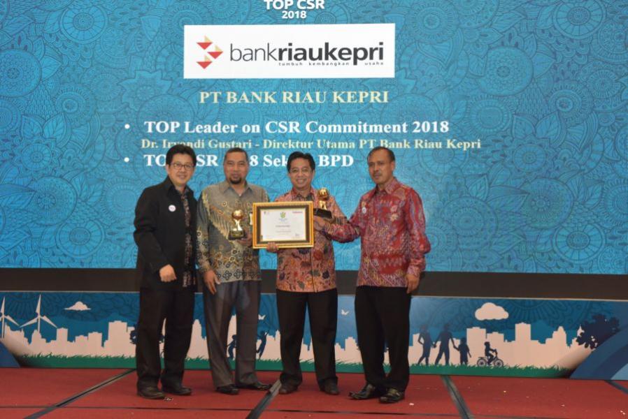 Lagi Bank Riau Kepri Raih TOP CSR Award 2018 