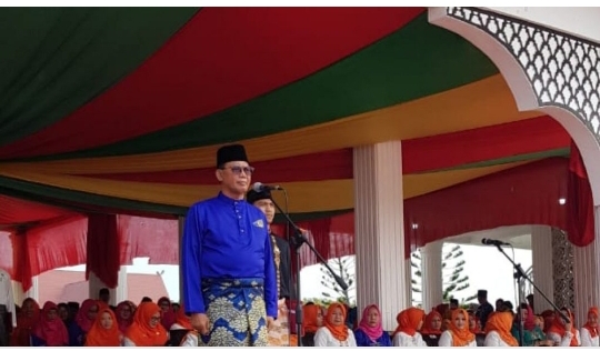 Bupati Suyatno Inspektur Upacara Hari Jadi Kabupaten Rohil Yang Ke 20 Tahun 