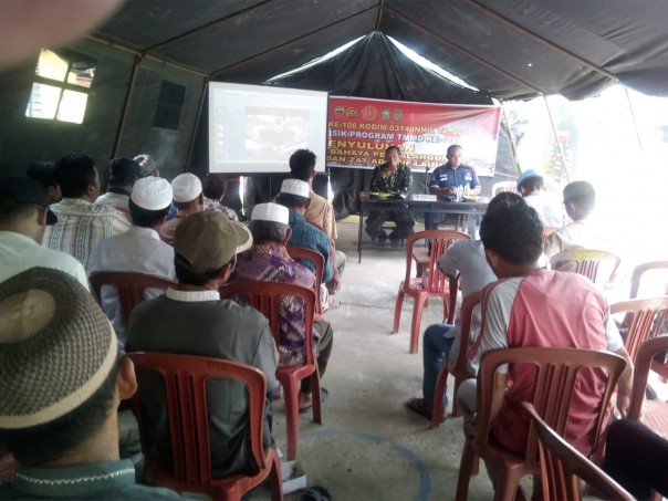 Satgas TMMD Kodim 0314 Inhil Beri Penyuluhan Wawasan Kebangsaan dan Bahaya Narkoba