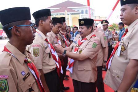 11 Pembina Pramuka Bengkalis Raih Lencana Satya Pancawarsa 