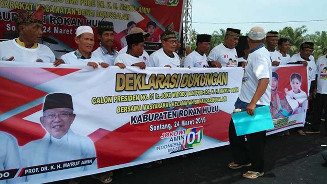 Ribuan Warga Bonai Dukung Jokowi-Ma’ruf