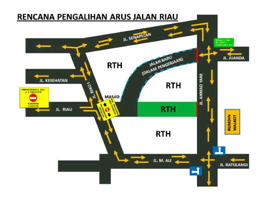 Persimpangan Jalan Riau-A Yani Pekanbaru Akan Segera Ditutup, Berikut Jalur Alternatifnya 