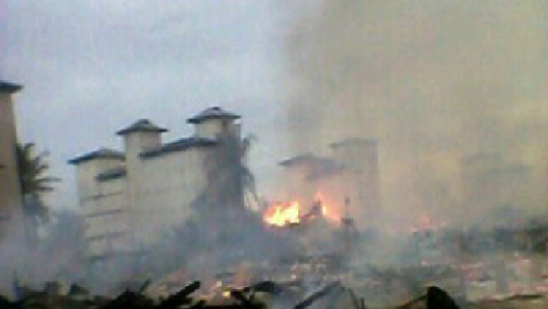 Belasan Kios Pasar Pulau Muda di Kecamatan Teluk Meranti Ludes Terbakar