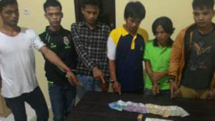 Berjudi, Enam Warga Perhentian Raja Ditangkap Polres Kampar 