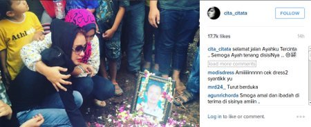 Berderai Air Mata, Cita Citata Tangisi Kepergian Sang Ayah Selamanya