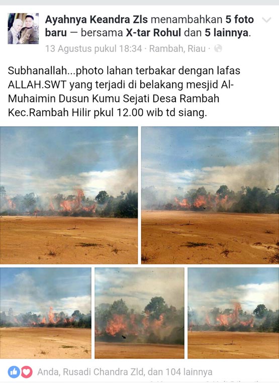 Api Bertuliskan Lafadz Allah di Rohul Bikin Netizen Takjub