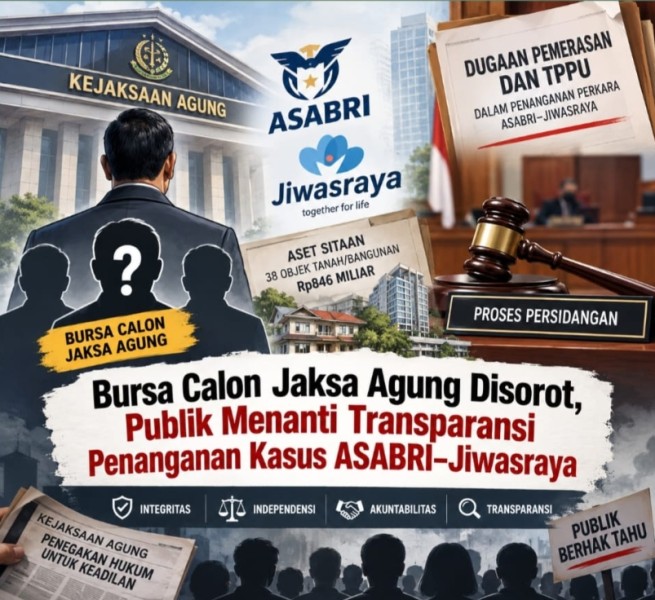 Bursa Calon Jaksa Agung Disorot, Publik Menanti Transparansi Penanganan Kasus ASABRI–Jiwasraya