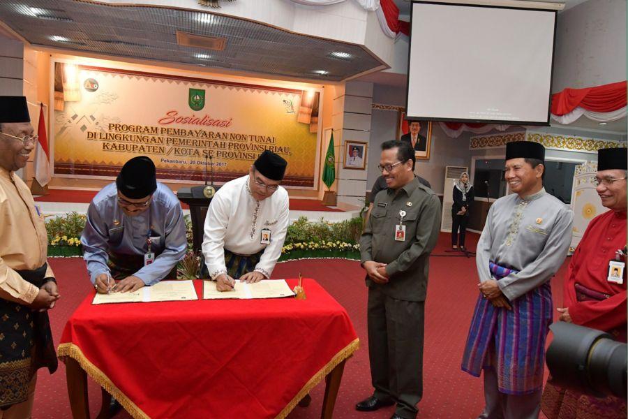 Pemprov Riau Sosialisasikan Transaksi Non Tunai Bersama Bank Riau Kepri