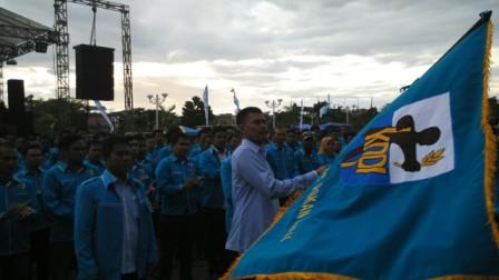 Pengurus DPD KNPI Rohul Dilantik di Lapangan Dataran Tinggi