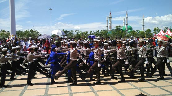 Upacara HUT ke-71 RI di Rohul Dimeriahkan Pocil, Paralayang dan Marching Band 
