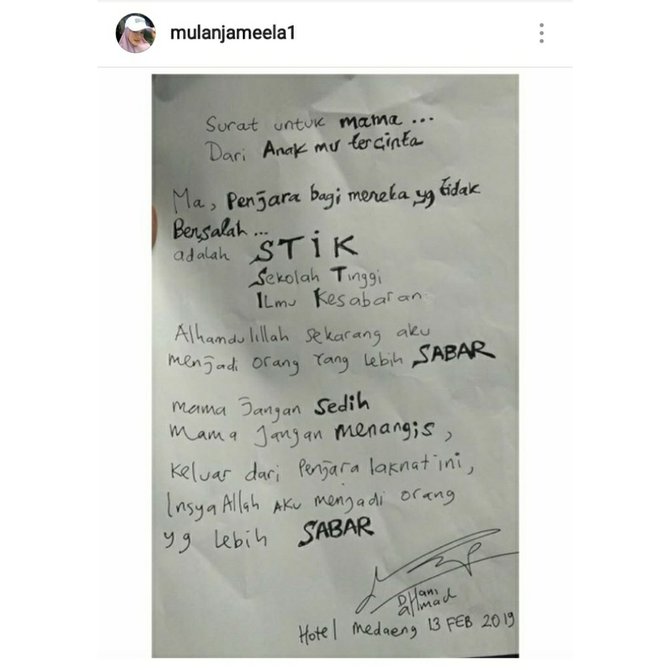 Ahmad Dhani Tulis Sepucuk Surat untuk Ibunda dari Balik Penjara, Isinya Menyentuh