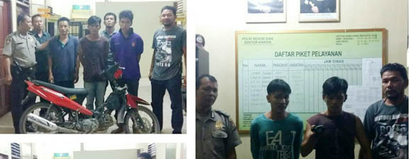 Polsek Kandis, Siak Bekuk Lima Tersangka Curanmor dan Rampok