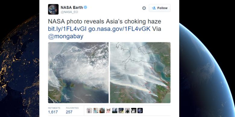 Foto Satelit NASA Ungkap Parahnya Kabut Asap Indonesia