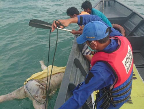 Polair Polres Bengkalis Temukan Mayat Mengapung di Perairan Beting Aceh 