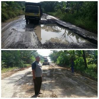 Paramitra Group-Perisai Perbaiki 13 Kilometer Jalan Rusak di Inhil 