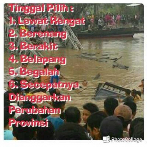 Sindir Pemkab Inhil Pasca Rubuhnya Jembatan Kota Baru, Warga Buat Meme Lucu