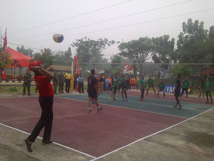 Bupati Rohil Buka Turnamen Volley Ball Danramil 07 Cup 