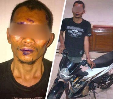 Maling Motor Dihajar Warga Bagansinembah Lalu Diserahkan ke Polisi