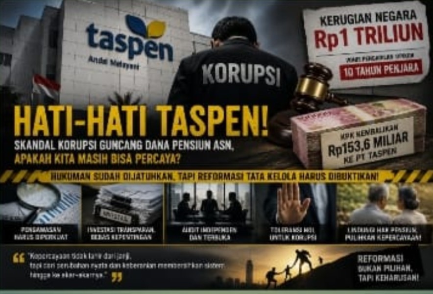 Vonis Sudah Dijatuhkan, Kini Saatnya PT Taspen Menjawab Keraguan Publik 