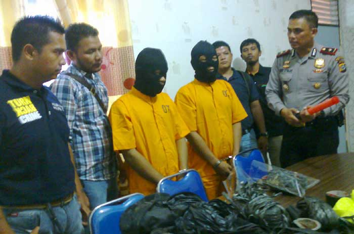 Dua dari 11 Pelaku Curas CPO Dibekuk Polsek Kandis 