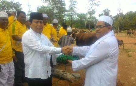 Suparman Sumbang Sapi Simmental Seberat 240 Kg ke Masjid Agung Nasional Rohul