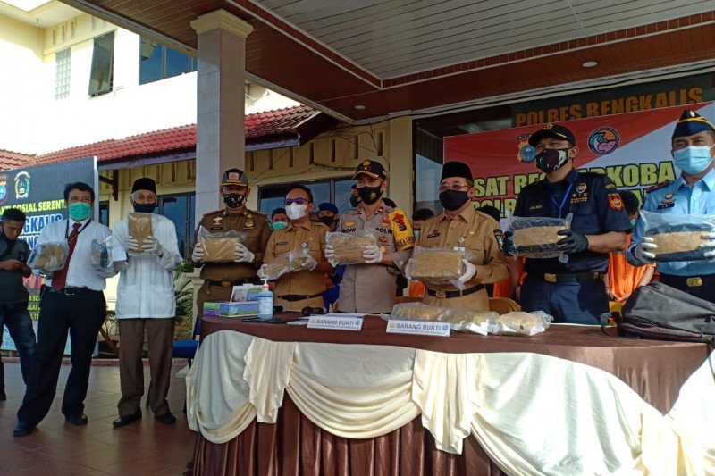 14 kg ganja diamankan polisi dari lima tersangka di Bengkalis 