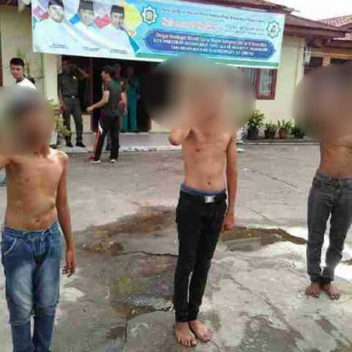 Hendak Mengambil Peralatan di Gedung Unisi, Tiga Remaja di Tembilahan Dihukum di Kantor Satpol PP 