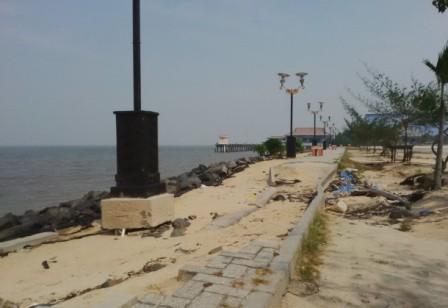 Mulai Rusak, Lapangan Pasir Andam Dewi Bengkalis Memprihatinkan