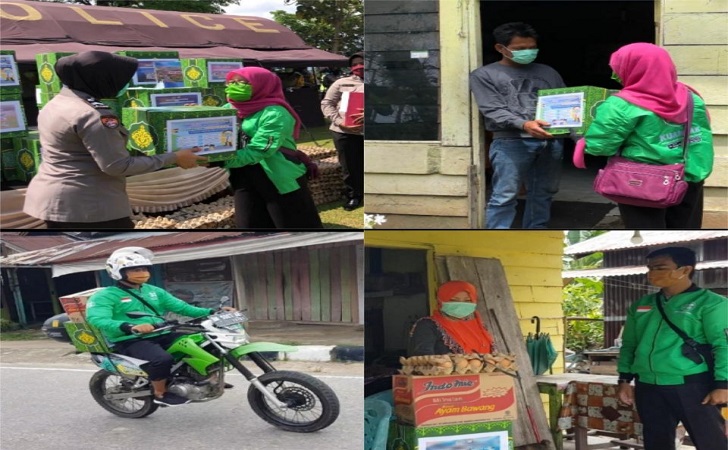 Polres Kuansing Bagikan Ratusan Paket Sembako 