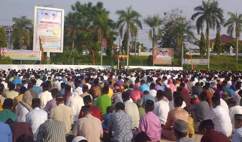 Shalat Idul Adha di Kecamatan Kuala Cenaku, Bupati Inhu Sumbangkan Satu Ekor Hewan Kurban 