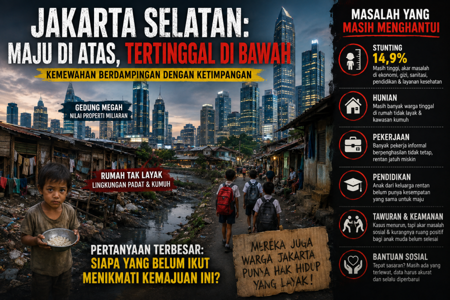 Jakarta Selatan di Balik Gemerlap: Ketika Kemajuan Kota Belum Sepenuhnya Menjangkau Warganya 