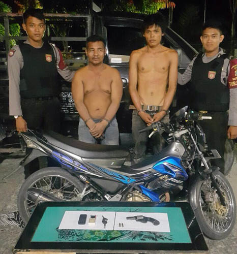 Polres Rohil Tangkap Dua Perampok Pick Up Berpistol di Pujud 