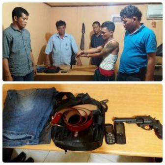 Sebulan DPO, Polsek Kandis, Siak Bekuk Rampok Bersenpi Mainan