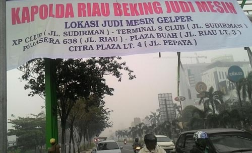 Spanduk Tuding Kapolda Beking Judi Sudah Hilang 