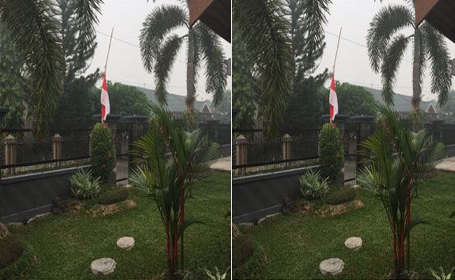 Berduka untuk Korban Asap, Warga Pandau Kibarkan Bendera Setengah Tiang